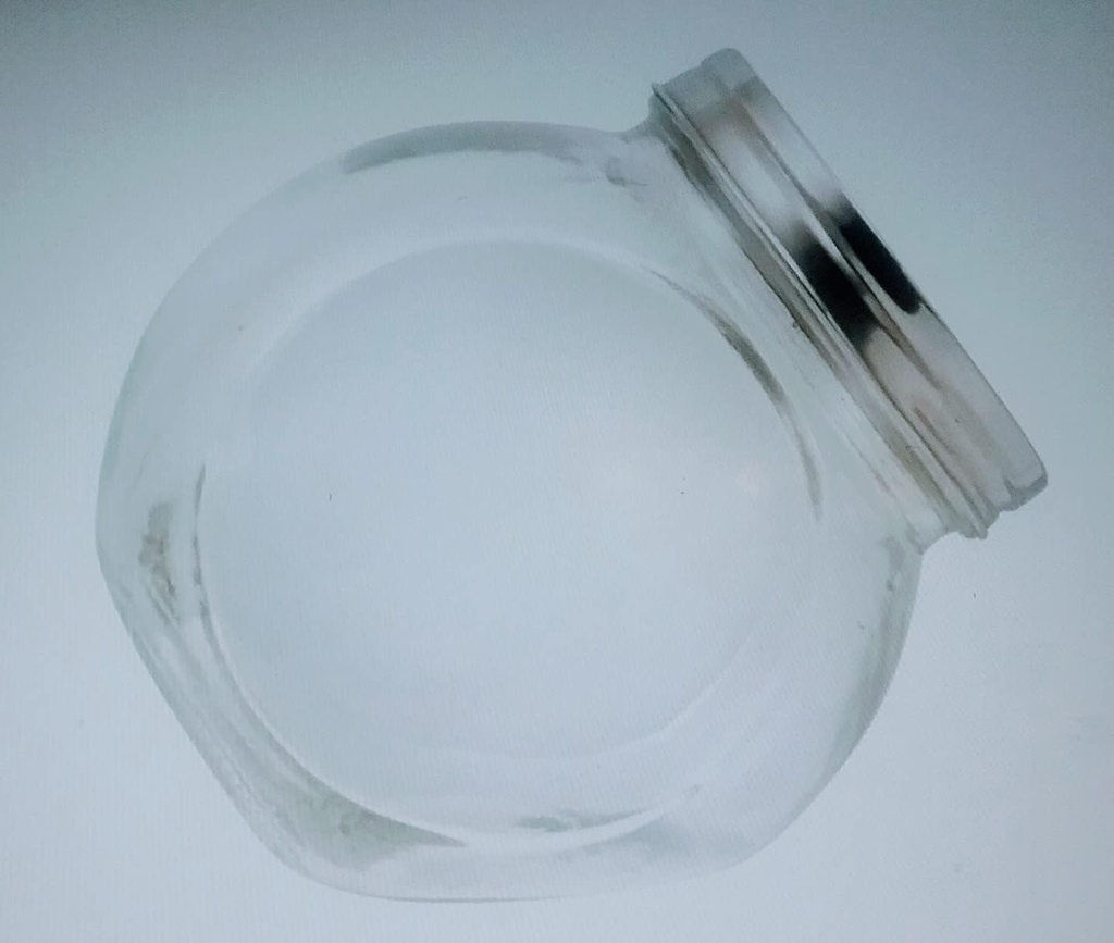 JF- Classic Counter Top Glass Cookie Jars with Metal Screw on Lids, Set of 4