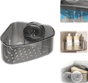 Moonboat Suction Cup Sink Corner Rack, 2025 New Upgraded Suction Sink Drainer Basket, Triangular Sinks Basket Shelf for Corner Hanging, for Kitchen & Bathroom & Dishware (Black-1PC)
