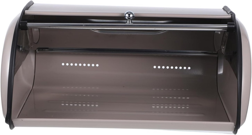 Luxshiny Large Stainless Steel Bread Box with Window Kitchen Countertop Storage Container for Homemade and Bakery Bread Modern Design for Counter