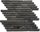 CNK Shops Grey Pencil Stone Mosaic Tile - 12” x 12” Inch Interlocking River Stone Tiles for Modern Walls Backsplashes Floors Showers & Patios - Durable Sleek Design Indoor & Outdoor Use - Pack of 1