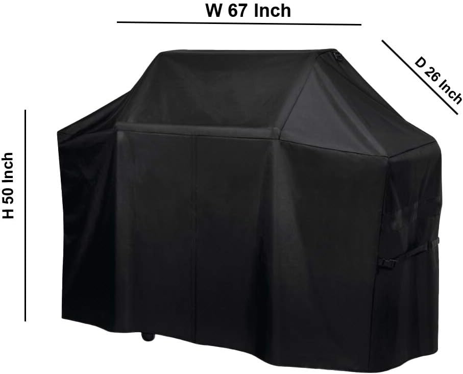Barbecue (67W X 26" D X 50" H) BBQ Grill Cover for Any Outdoor Grill. UV Resistant, Fade Resistant, Windproof and dustproof BBQ Grill Cover