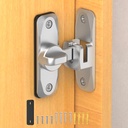 Barn Door Lock, 90/180 Degree Flip Door Locks, Protect Privacy Sliding Gate Latch for Garden, Bathroom, Fence, Outdoor, Shed (Silver-1 Pc)