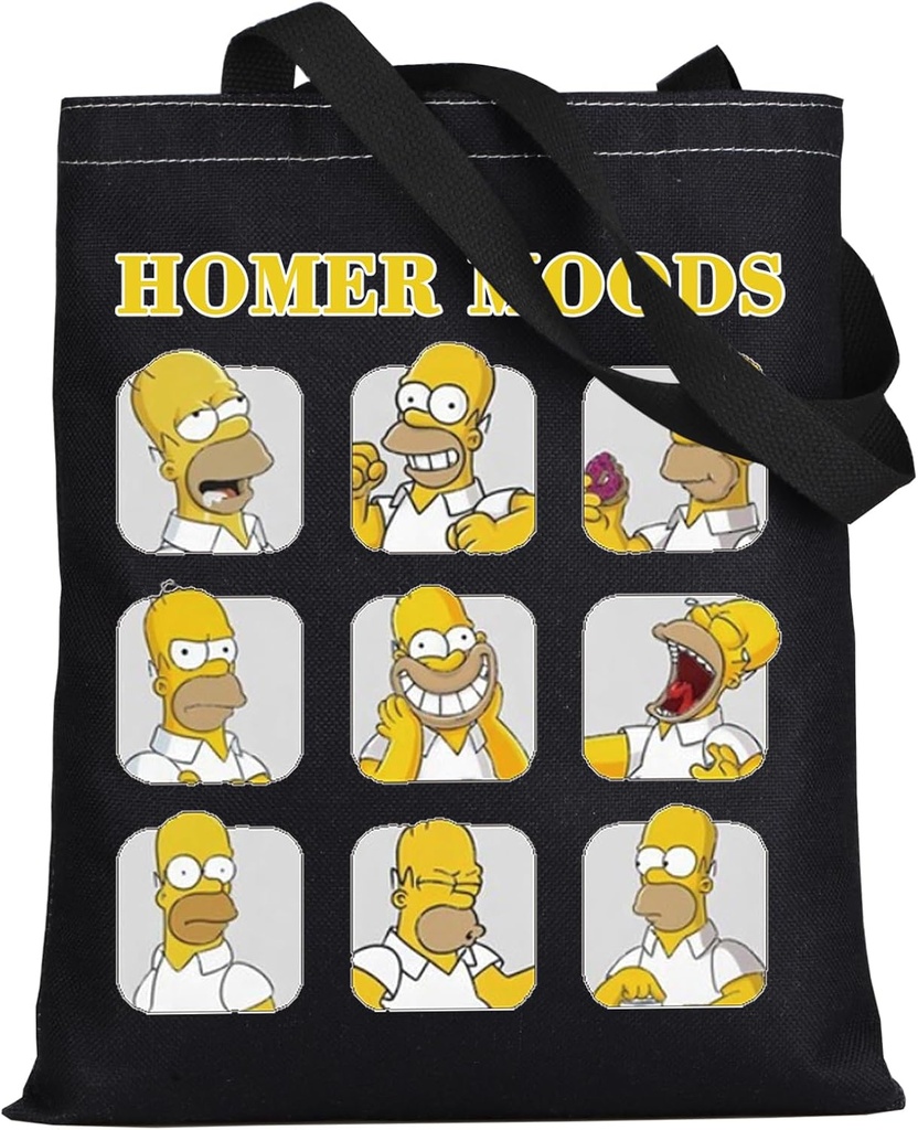 LEVLO Funny Homer Jay Tote Bag Homer Fans Gift Homer Moods Shoulder Bag Cartoon TV Show Family Merch