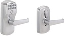 SCHLAGE Touch Plymouth Satin Chrome Light Commercial Deadbolt Handleset with Elan Passage Lever