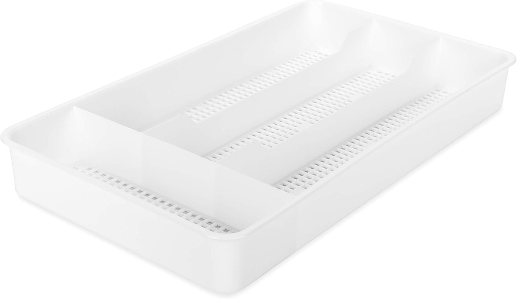 Camco 43508 Cutlery Tray - Designed for RV and Compact Kitchen Drawers - Easily Organize and Store Kitchen Flatware - White