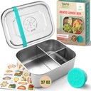 TAVVA Stainless Steel Bento Box for Kids [27oz] - Stainless Steel Lunch Box for Kids with Leakproof Condiment Container - 3 Compartment Snack Organizer for On the Go Meals - Freezer & Dishwasher Safe