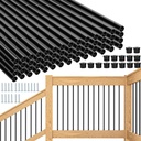 101 Pack 36" Aluminum Deck Balusters, Round Black Deck Railing Deck Spindles, 3/4" Diameter Hollow Metal Deck Balusters with Screws for Railing Fencing Porch Staircase Stair Spindles