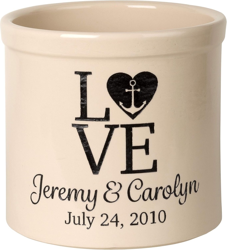 Personalized 2 Gallon Crock Pot, with love and wedding theme