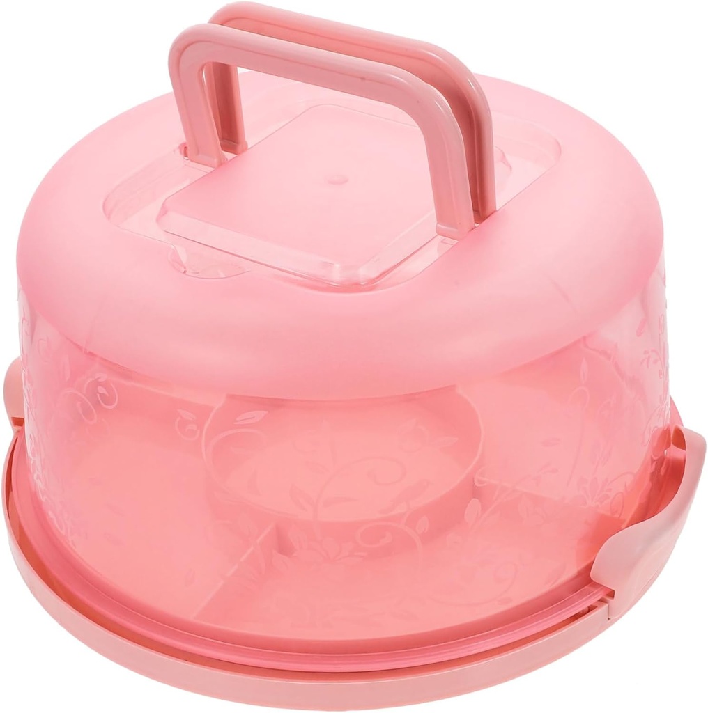 HEALLILY 1pc Portable Cake Carrier Handle Reusable Storage Box for Birthday Cakes Transparent Design for Easy Viewing for Home Use and Parties