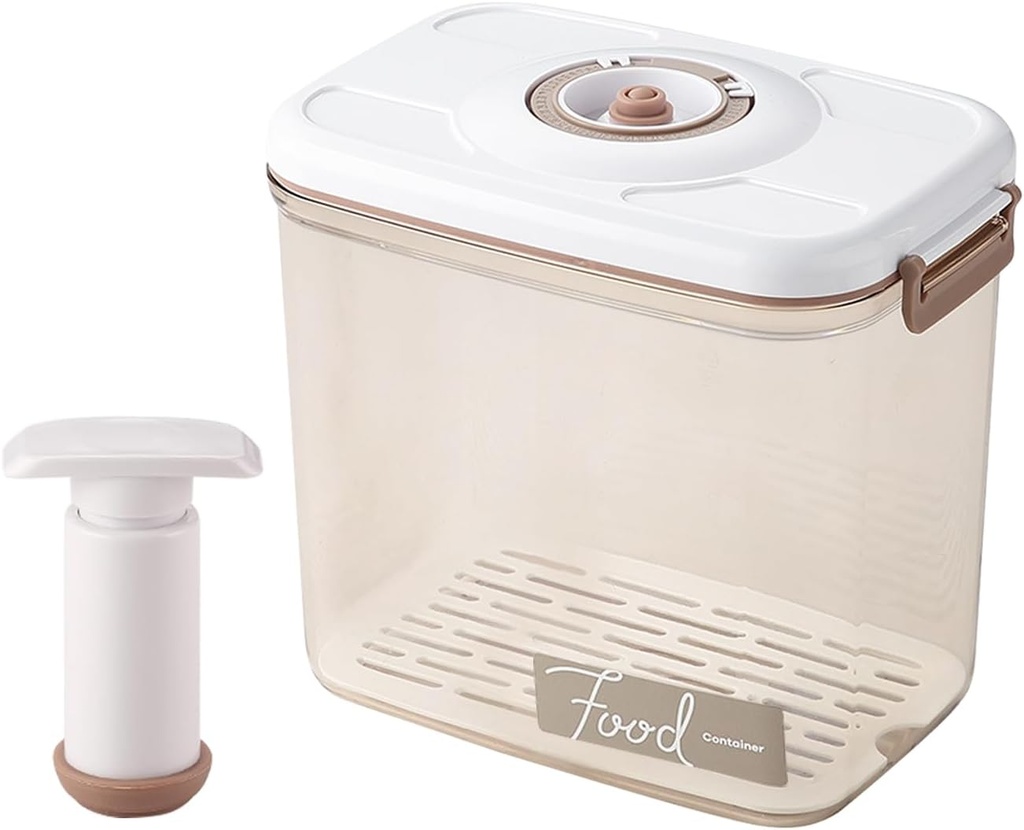 Premium Kimchi, 0.7gal/2.7L Vacuum Seal Containers Sauerkraut Container Probiotic Fermentation Marinade and Keep Food Fresh with Time Dial,Drainer BPA Free, for Food Storage,Marinade,Foodsaver Clear