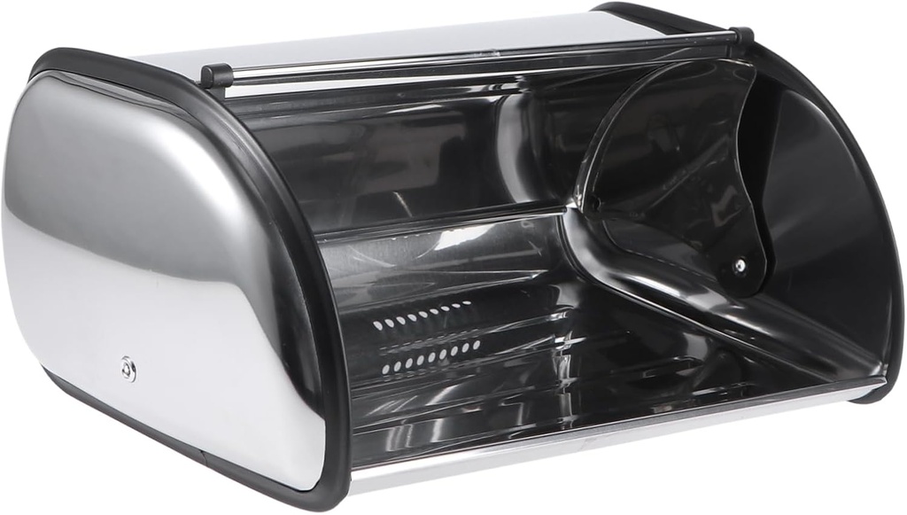 Stainless Steel Bread Box Swing Door Large Storage for Bread Essential Kitchen Accessory