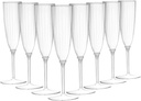 DecorLine Clear Glitter Champagne Cup - 6 Oz. (8 Count) - Elegant Party Goblets for Celebrations and Events