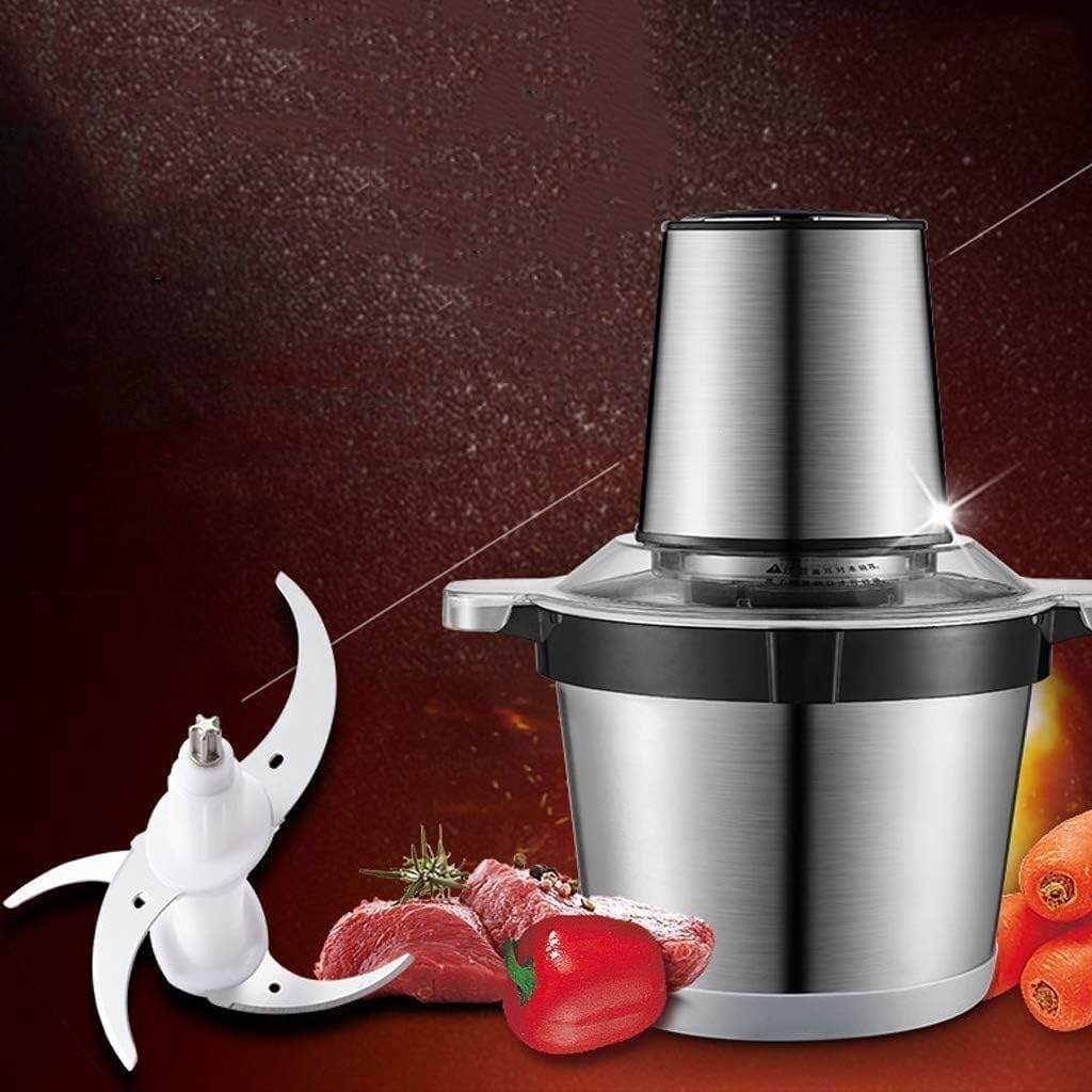Metal Electric Meat Grinder & Food Processor, Stainless Steel Mincer with Vegetable, Fruit, and Nut Chopper Blades for Home Use