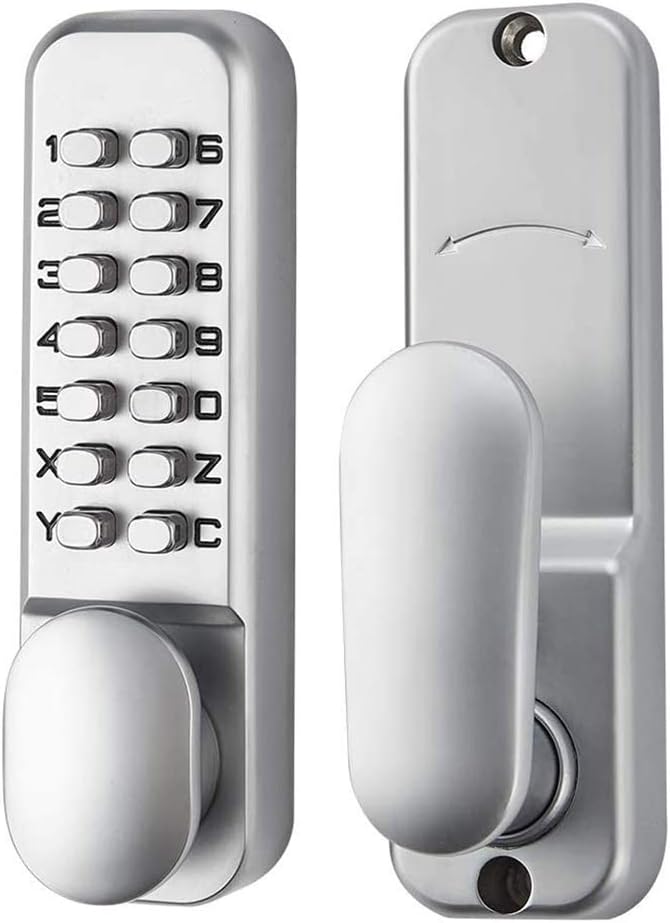 Mechanical Keyless Door Lock 6 Code Latch Lock 2-3/8'' and 2-3/4'', Suitable for Home Entry Hotel Office Studio Warehouse Archives