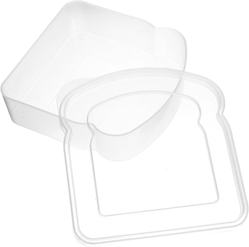 Ciieeo Clear Small Sandwich Container with Lid Lightweight Toast Shaped Bread Box for Lunch Picnic Fruit Vegetable and Snack Storage Reusable Food Storage Box