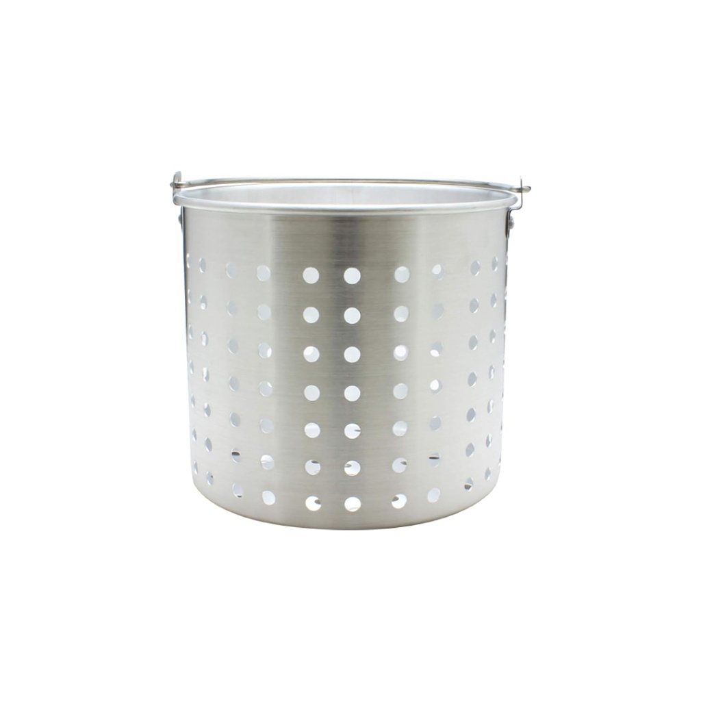 Thunder Group ALSKBK003 Steamer Basket, fits 20 Quart ALSKSP004, Perforated, Lift Pail Handle, Aluminum, Mirror-Finish