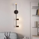 3 Lights Matte Black Vintage Lighting, Bedroom Wall Sconces, Modern Wall Mounted Lights, Porch Hallway Lamp for Living Room Bedroom Bathroom Mirror (E26 Base) (Black, 1)
