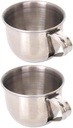 Cabilock 2pcs Stainless Steel Small Tea Mugs with Handle Rustproof Drink Cups for Sake Plum Wine Home and Restaurant Use
