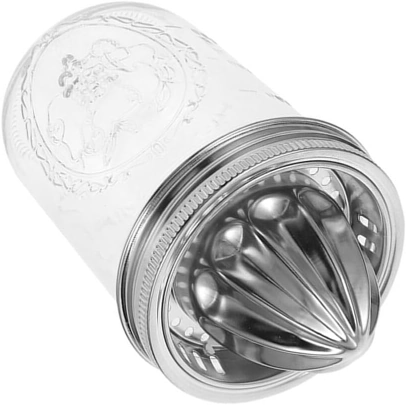 Hemoton Manual Citrus Reamer for Jars Handheld Lemon Squeezer and Juicer Easy to Clean Stainless Steel Fruit Juice Extractor