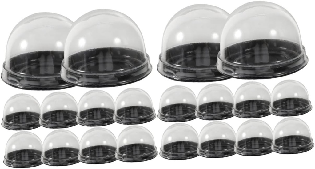 Amosfun 100pcs Individual Cupcake Boxes Baking Containers for Desserts Sturdy and Transparent Packaging for Cake Shops Home Use and Parties