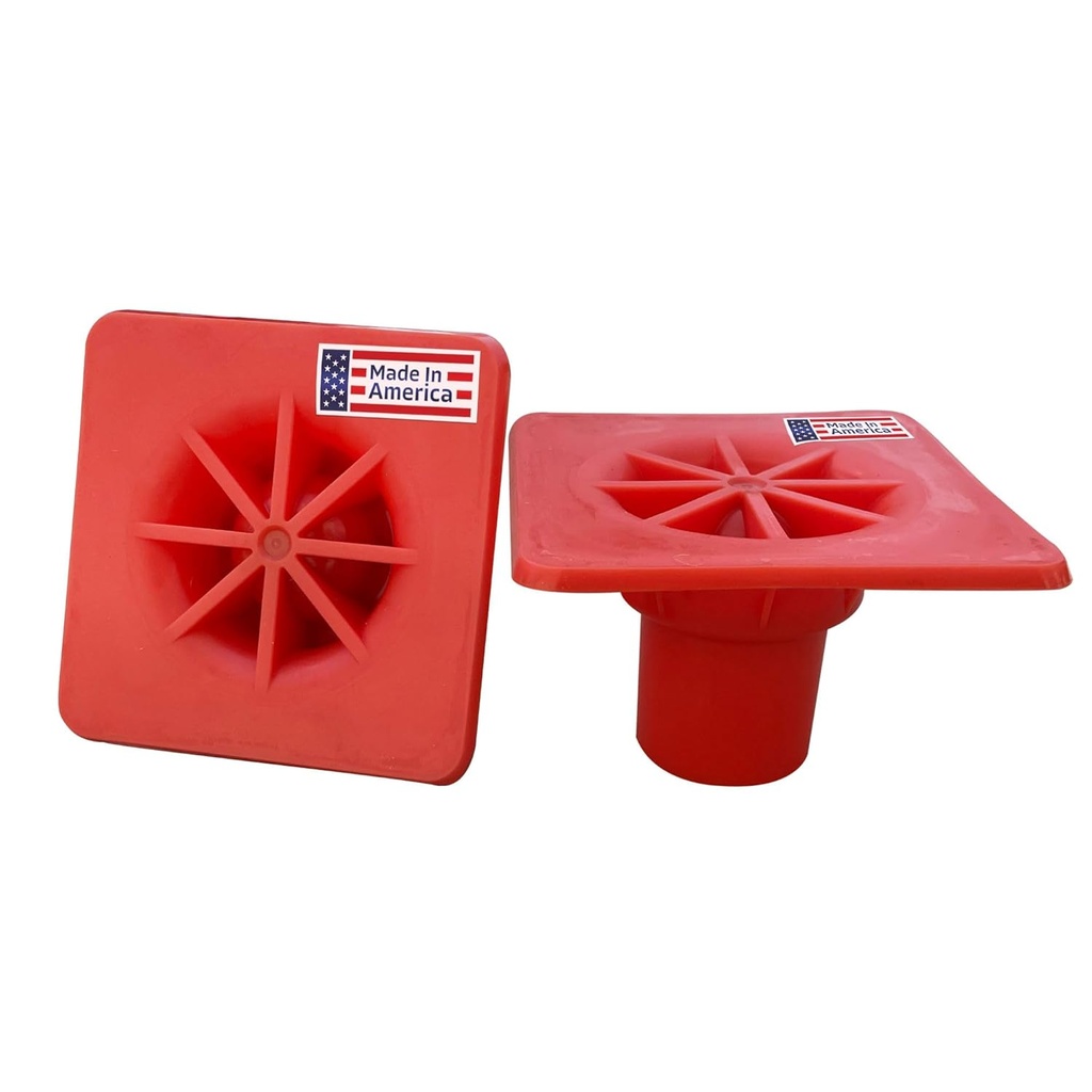 Sandbaggy OSHA Approved Rebar Safety Caps (Made in The USA) | Fall & Impalement Protection | Rebar #3 - #8 | T-Post Caps | Orange Plastic Construction Caps (100, Square - 4” x 4”x 2.75”)