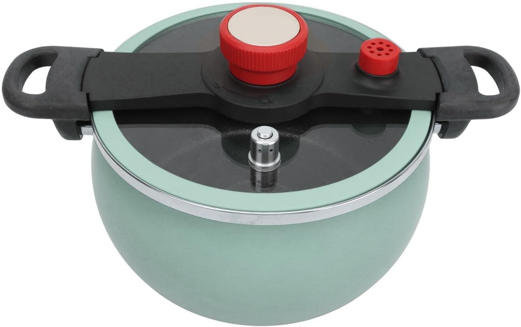 7L Anti Stick Micro Pressure Cooker, Binaural Clip Pressure Canner, Soup Meat Slow Cooker with Visual Pot Lid, Multifunctional Rice Cooker for Induction Cooker Gas Range (Azure