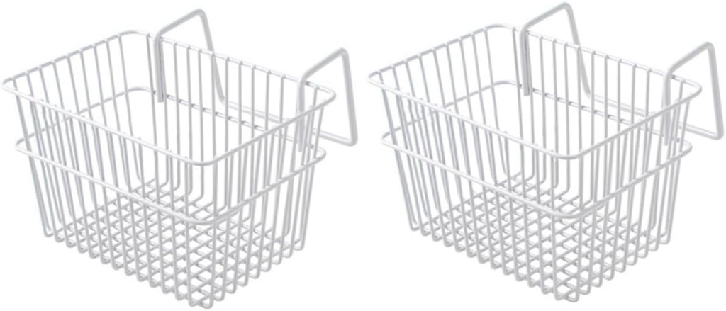 2pcs Punch Hanging Storage Basket for Bathroom and Kitchen Versatile Organizer for Office and Home No Drilling Required Capacity for Toiletries and Sundries