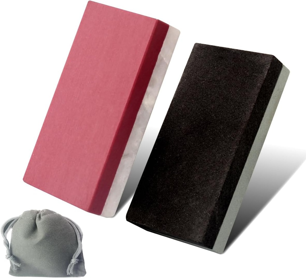 Small Combination Sharpening Stone,2pcs Dual-Sided Fine and Coarse Mini Whetstone (400#/800#) and(3000#/10000#) Polishing Edge Stone Set [1.97x0.98x0.39inch]