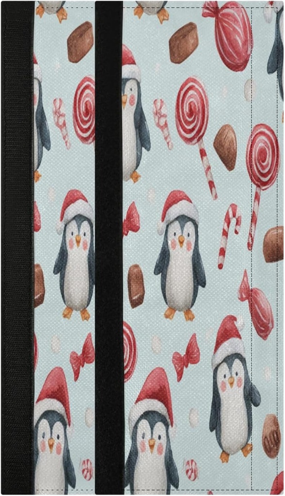 Caikeny Christmas Penguin Santa Sweet Refrigerator Door Handle Cover Kitchen Appliances Protector Oven Gloves Fridge Microwave Dishwasher Handles Decoration Set of 2