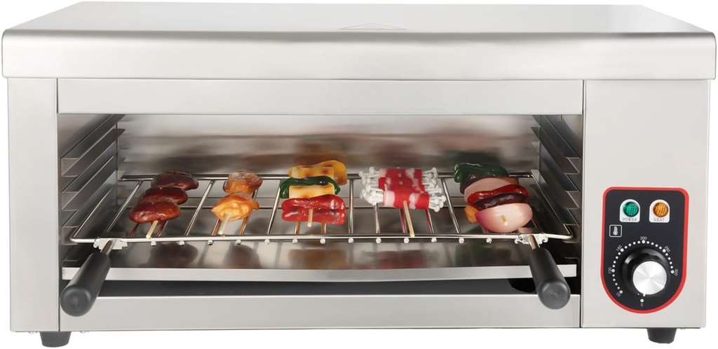 1500W Electric Cheese Melter Grill, Commercial Cheese Melter Machine 110V Stainless Steel Countertop Grill Cheese Broiler Burner for Grilling Steaks, Toast Sandwiches, Chicken Wings