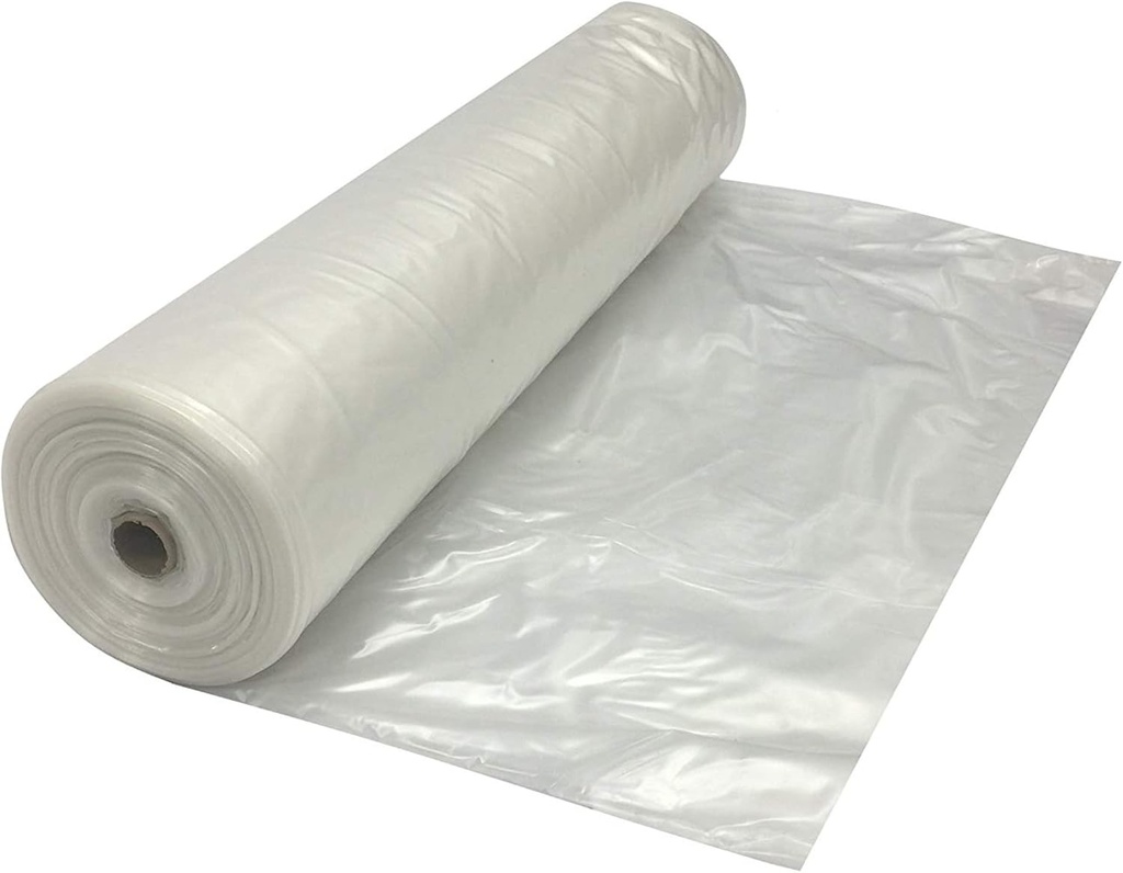 Farm Plastic Supply - Clear Plastic Sheeting - 4 mil - (12' x 100') - Thick Plastic Sheeting, Heavy Duty Polyethylene Film, Drop Cloth Vapor Barrier Covering for Crawl Space