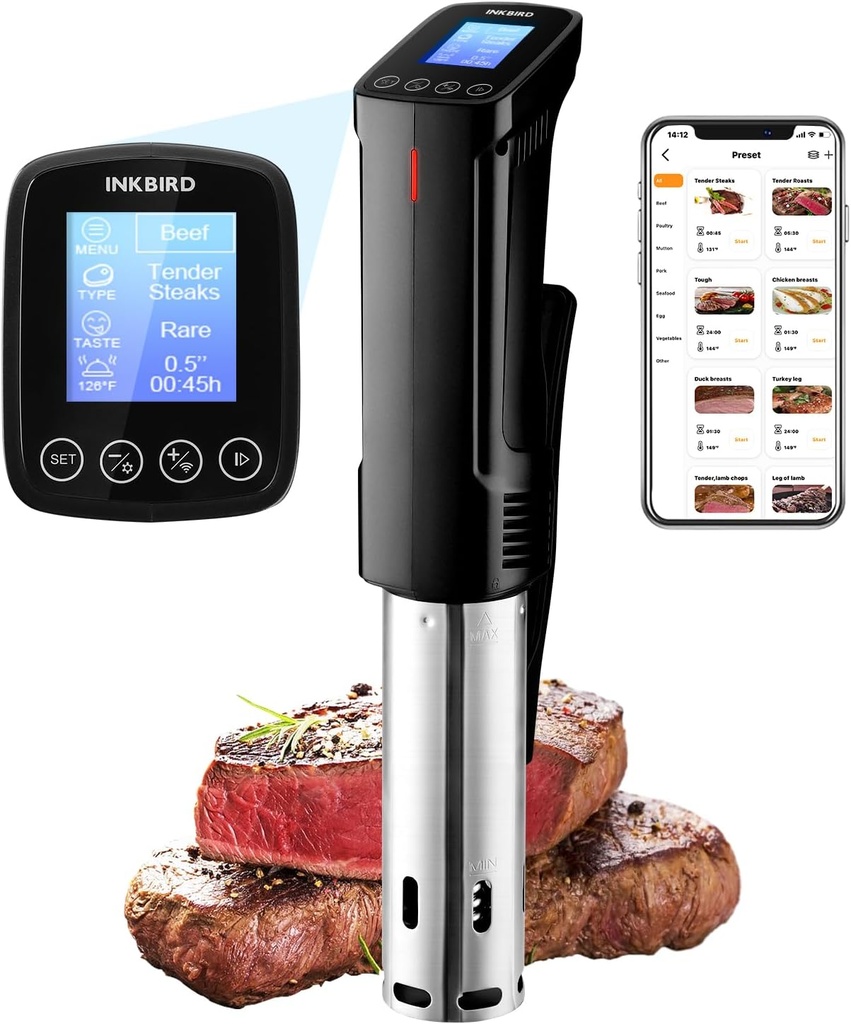 Sous Vide Cooker| Inkbird Wifi Sous Vide Mchine Sous vide Cooking Machine, 1000W Immersion Circulator with Recipes,Timer | Ultra-Quiet
