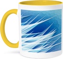 3dRose Ice Crystal Shards cool and blue ice crystals with a frozen and cracked ice sheet 15oz Two-Tone Yellow Mug