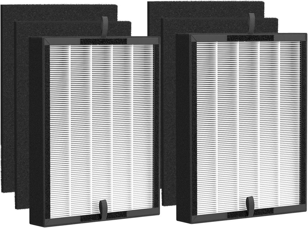 45i Replacement Filter Compatible with A-len BreatheSm-art Flex Bh400 & 45i Pure Air Purifier, Compared # B4-Fresh/FL40-Silver-Carbon, 2 Pack 3-in-1 HEPA Filter + 4 Pcs Activated Carbon Pre Filter