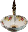 Bathroom Vessel Sink Multicolored American Style Ceramic Wash Basin with Peony Pattern for Vanity Top Bowl