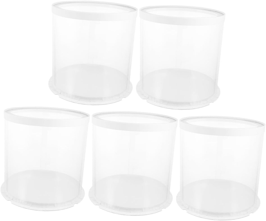 ABOOFAN 5pcs Transparent Round Cake Boxes with Dome Lids Elegant Cake Carrier for Birthday Special Occasions Lightweight Pet Material for Transport
