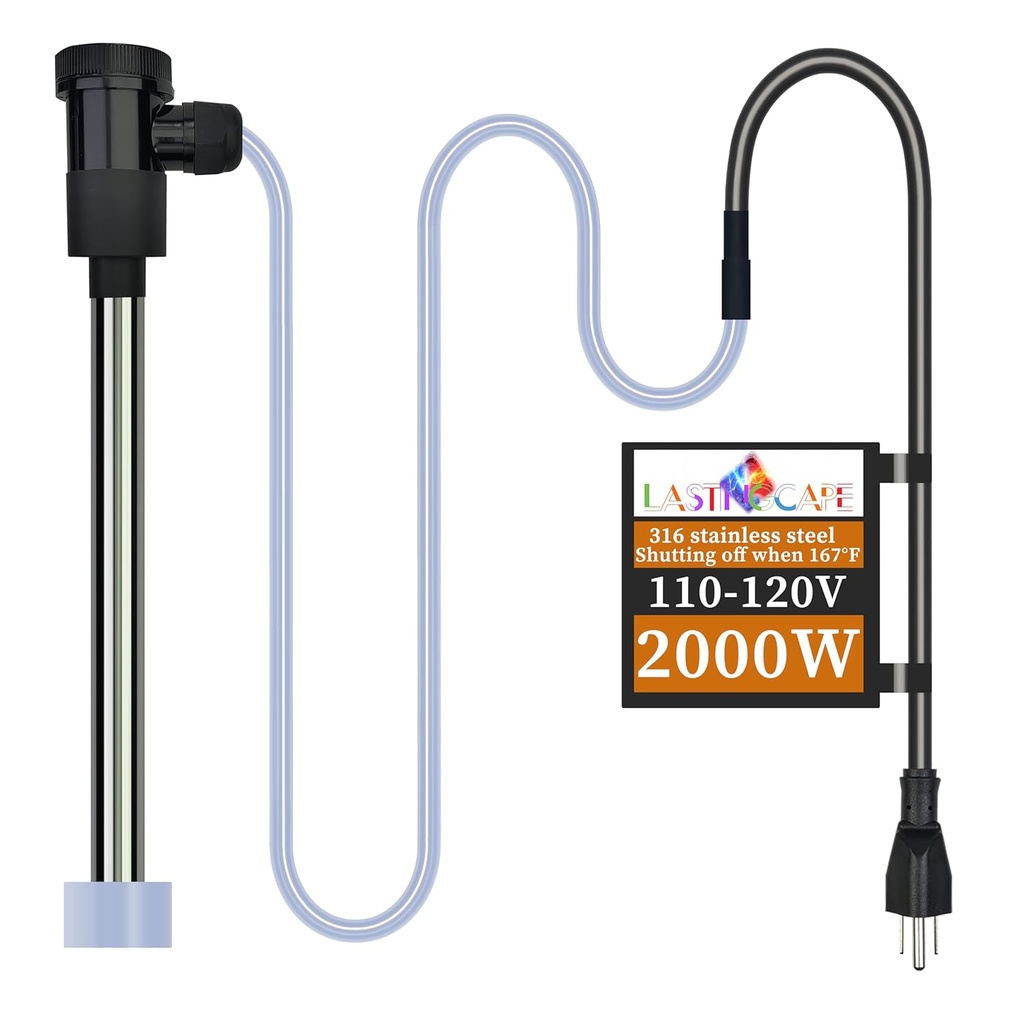 2000W Submersible Pool and Hot Tub Electric Portable Immersion Water Heater with Temp Control, Auto Shut Off and WiFi Timer for Bathtub, Swimming Pool, Above Ground Pool, and Baptistry