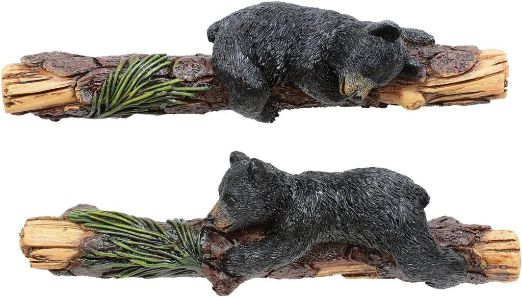 BLACK FOREST DECOR Set of 2 Rustic Cabinet Pulls - Climbing Bears Drawer Handles for Kitchen or Bath