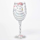 Enesco Designs by Lolita Bride Artisan Made Hand Painted Wine Glass, Wedding Dress, 15 oz
