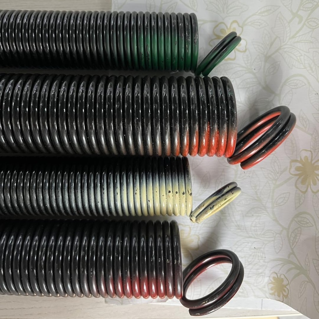 Pair of 220 lbs Heavy Duty Garage Door Extension Springs Stretch Springs, 25” Long, Double Loop Ends, High Precision Electrophoresis Black Coated,MIN 16,000 Cycles,for 7ft High Garage Doors