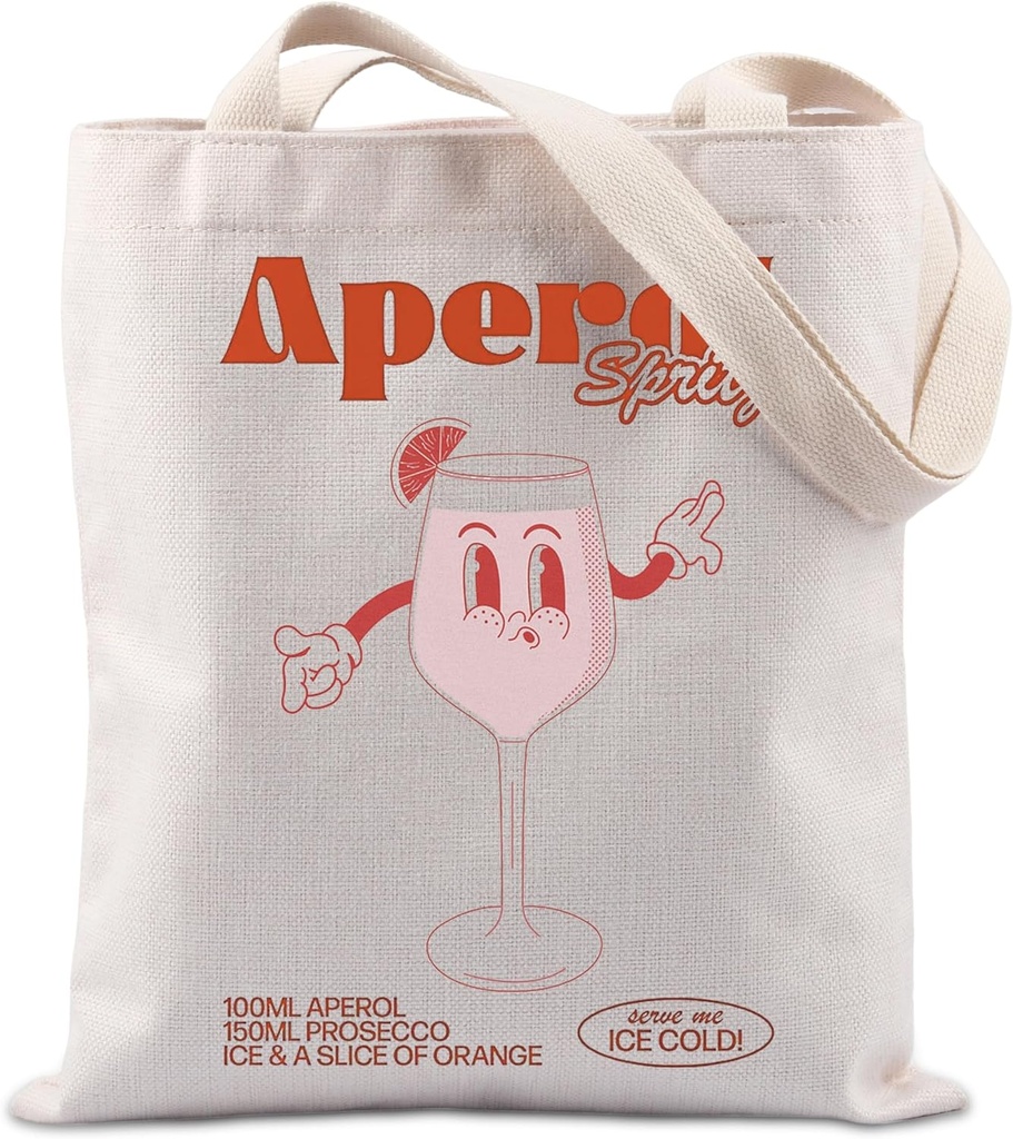 TIIMG Aperol Spritz Gift Aperol Gift Aperol Spritz Era Gift Italian Summer Spritz Cocktail Gift Cocktail Tote Bag