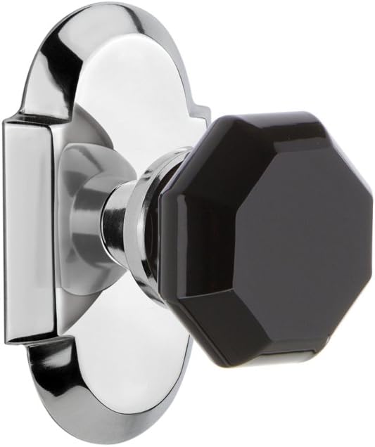 Nostalgic Warehouse 722202 Cottage Plate Single Dummy Waldorf Black Door Knob in Bright Chrome