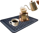 Drying Mat for Pour Over Coffee Maker Set Bar Service Spill Mat Heat Resistant Silicone Mats Counter Top Dryer Pad