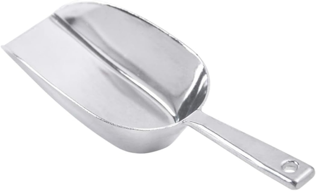 Cabilock Aluminium Alloy Ice Scoop Multi-functional Ice Cube Shovel for Flour Grain Sturdy Kitchen Utensil Ergonomic Handle for Home Use