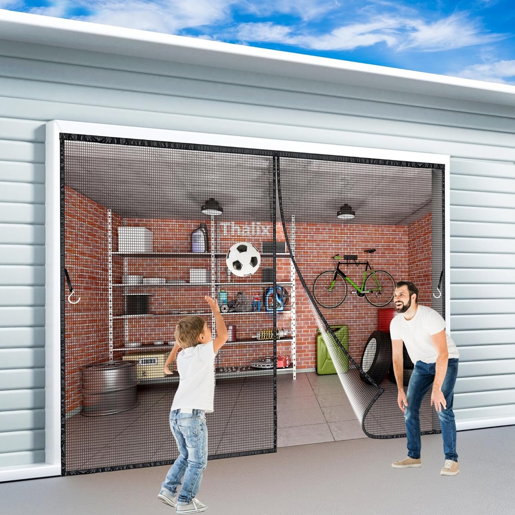 Door Magnet Screen, 45x90 inch Screen Door Net Curtain for Sliding Hands Free Magnetic Fits French Doors Black WYJ9N