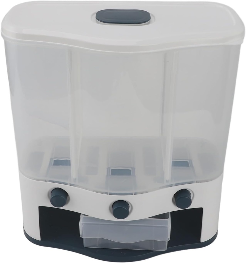 Focket Dry Food Dispenser, Good Sealing Divided Cereal Grain Storage Container for Household (Nordic Blue)