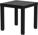 Heavy-Duty Square Aluminum Side Table - Outdoor Coffee Table with Powder-Coated Rustproof Frame, Sturdy Patio Furniture for Garden, Deck, Pool Area (Black, 15.75" D x 15.75" W x 15.75" H)