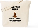 CafePress I Play The Cello Whats Your Super Power? Tote Bag Natural Canvas Tote Bag, Reusable Shopping Bag