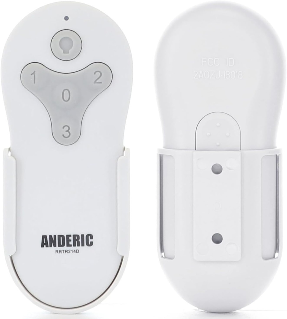 Anderic RRTR214D Replacement Ceiling Fan Remote – Compatible with Harbor Breeze TR214D, TR214B, TR214A, KUJCE10311, KUJCE10712, KUJCE10610 – 3-Speed Fan & Light Control – Receiver Required