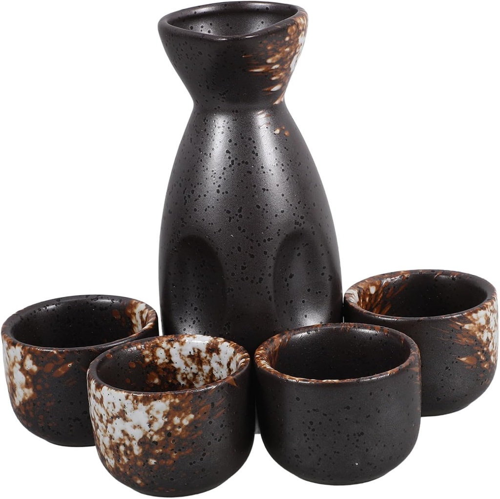 Japanese Traditional Sake Set Retro Ceramic Pot with Cups for Warm Rice Entertaining and Cultural Ambiance Sake Kettle Set
